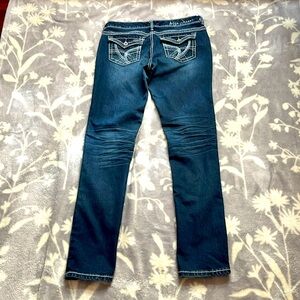Arlya Jeans Mid Rise Skinny Embellished Jeans Sz 7/8